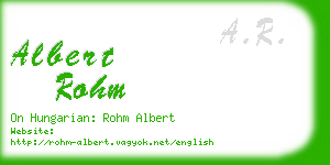 albert rohm business card